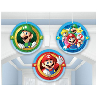 Super Mario Brothers Hanging Honeycomb Decorations 3 Pack
