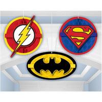 Justice League Heroes Unite Honeycomb Hanging Decorations 3 Pack
