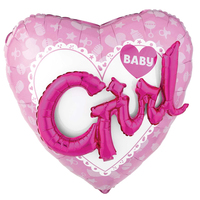 Baby Girl Heart Shaped Foil Multi-Balloon