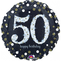 50th Birthday Holographic Sparkling Celebration Foil Balloon