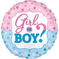 Baby Shower Gender Reveal Girl or Boy? Foil Balloon
