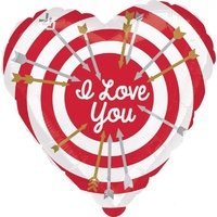 Valentine's Day I Love You Bull's-eye Heart Shaped Foil Balloon