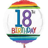 18th Birthday Rainbow Foil Balloon