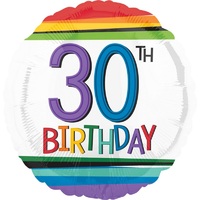 30th Birthday Rainbow Foil Balloon