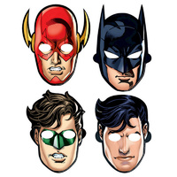 Justice League Paper Masks Loot Party Favours 8 Pack