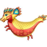 Chinese New Year Fiery Dragon SuperShape Foil Balloon