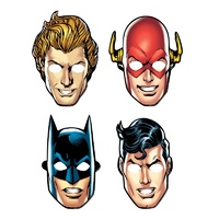Justice League Heroes Unite Paper Masks 8 Pack