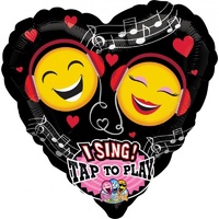 Valentine's Day Emoticon Love Sing-A-Tune Foil Balloon