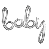Baby Shower Phrase Baby Silver Air Fill Foil Balloon