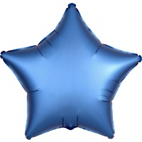 Azure Blue Satin Luxe Star Shaped Foil Balloon 