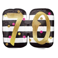 70th Birthday Pink & Gold Milestone Supershape Foil Balloon