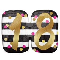 18th Birthday Pink & Gold Milestone Supershape Foil Balloon