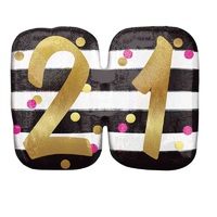 21st Birthday Pink & Gold Milestone Supershape Foil Balloon
