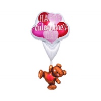 Happy Valentine's Day Floating Bear Giant Multi-Balloon 