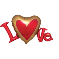 Valentine's Day Satin Infused Love Script SuperShape Balloon