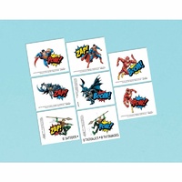 Justice League Heroes Unite Temporary Tattoos 8 Pack