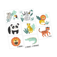 Get Wild Jungle Tattoos-  1 Perforated Sheet Containing 8 Tattoos