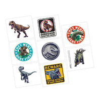 Dinosaur Jurassic Into The Wild Tattoos- 1 Perforated Sheet Containing 8 Tattoos