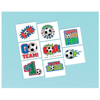 Soccer Tattoos - 1 Perforated Sheet Containing 8 Tattoos