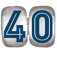 40th Birthday Blue And Silver SuperShape Foil Balloon