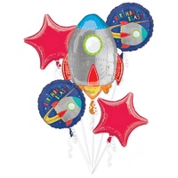 Blast Off Birthday Bouquet 5 Balloons