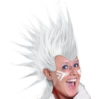 Mohawk Wig White- Synthetic Fiber Wig