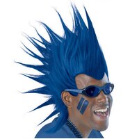 Mohawk Wig Blue - Synthetic Fiber Wig 