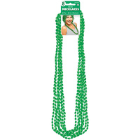 Australia Day Plastic Metallic Necklaces -  Green 8 Pack