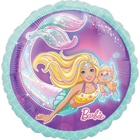 Mermaid Barbie Round Foil Balloon