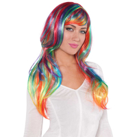 Glamorous Wig Rainbow Costume Accessory x1