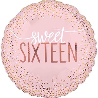 16th Sweet Sixteen Birthday Blush Foil Balloon