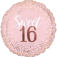 16th Sweet Sixteen Birthday Blush Foil Balloon