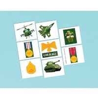 Camouflage Tattoos - 1 Perforated Sheet Containing 8 Tattoos