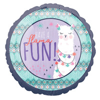 Llama Fun Round Foil Balloon
