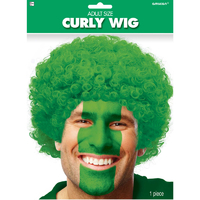 Green Curly Wig Costume Accessory x1