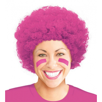 Pink Curly Wig Costume Accessory x1