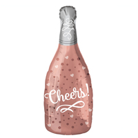 Cheers Rose Champagne Bottle Foil Balloon