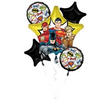 Justice League Bouquet of 5 Foil Balloons 