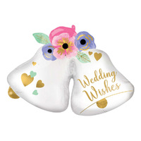 Wedding Wishes Bells SuperShape Foil Balloon