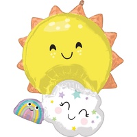 Family Sun, Cloud & Rainbow SuperShape XL Foil Balloon