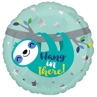 Sloth Hang In There Round Foil Balloon