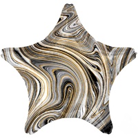 Marbled Black Star Foil Balloon 45cm Standard