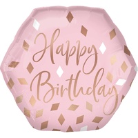 Blush Happy Birthday SuperShape Foil Balloon