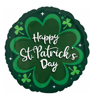 St Patrick's Day 4 Leaf Clover Round Foil Balloon