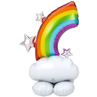 Rainbow And Clouds Air Fill AirLoonz Foil Balloon