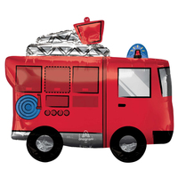 Fire Fighter Fire Truck SuperShape Foil Balloon