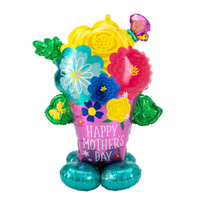 Happy Mother's Day Pretty Flower Pot AirLoonz Air Fill Foil Balloon