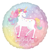 Enchanted Unicorn Birthday Wishes Foil Balloon