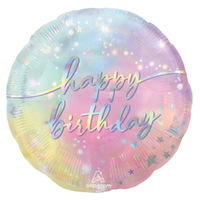 Luminous Happy Birthday Round Jumbo Foil Balloon