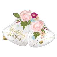Wedding Wishes Satin Bells SuperShape Foil Balloon